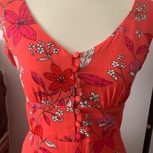 Banana Republic Ecovero Ruffle Floral Midi Button Front Dress - New With Tags